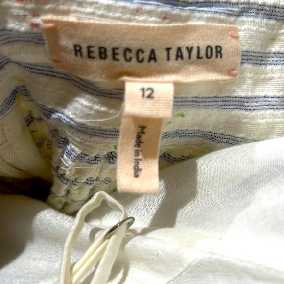 Rebecca Taylor MULTI COLOR STRIPE RUFFLE DRESS NWOT - Picture 8 of 13
